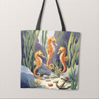 TOTE Fabric Bag Panel Seahorses TP-1180