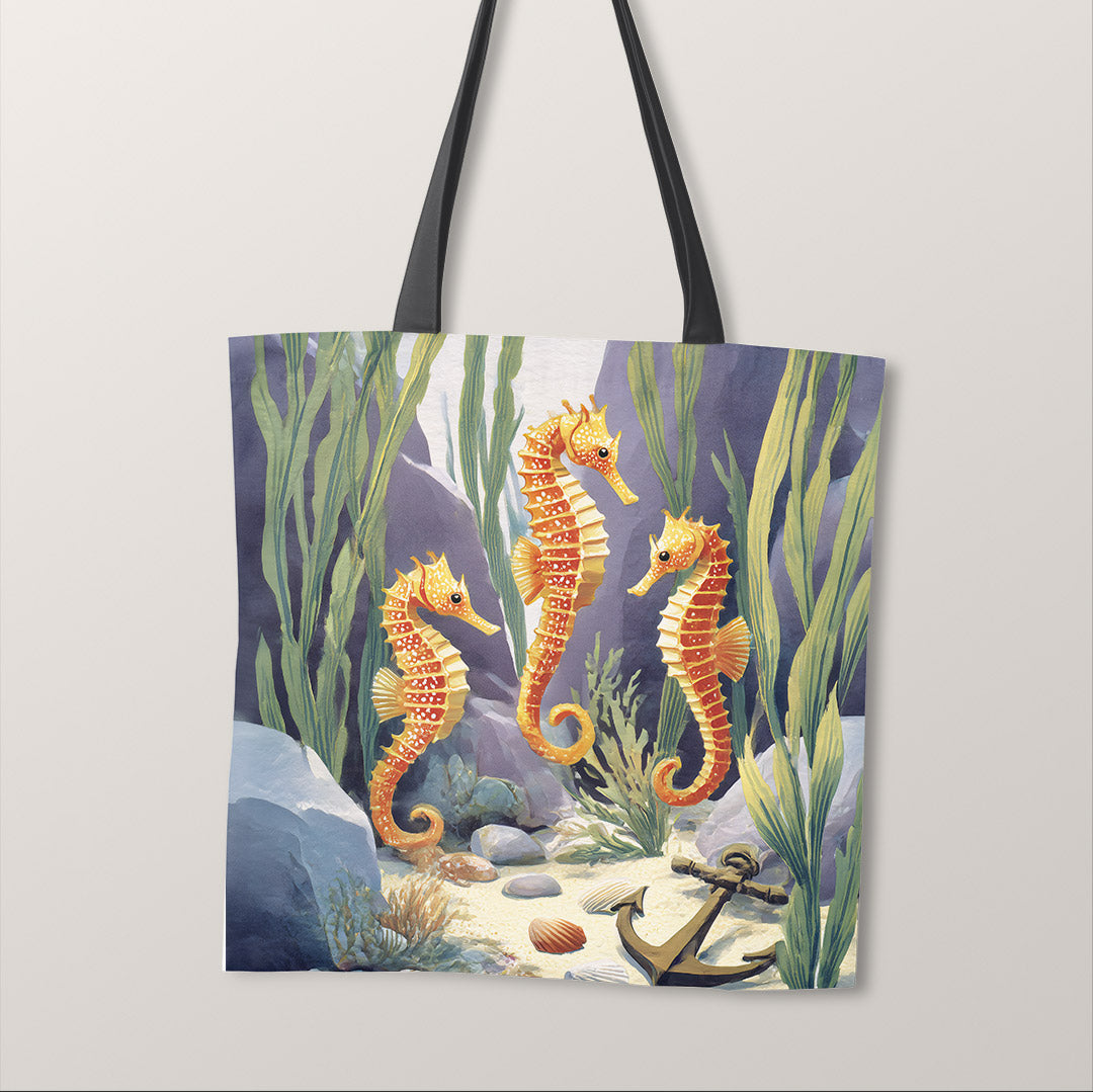 TOTE Fabric Bag Panel Seahorses TP-1180