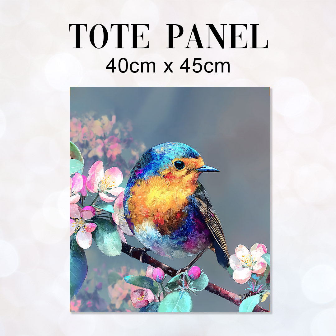 TOTE Fabric Bag Panel Robin on Branch TP-1182