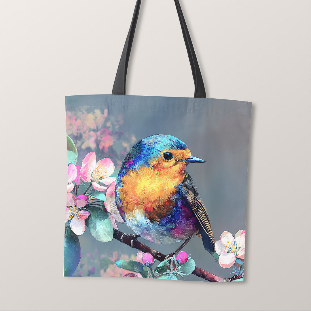 TOTE Fabric Bag Panel Robin on Branch TP-1182