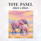 TOTE Fabric Bag Panel Pastel Elephants TP-1183