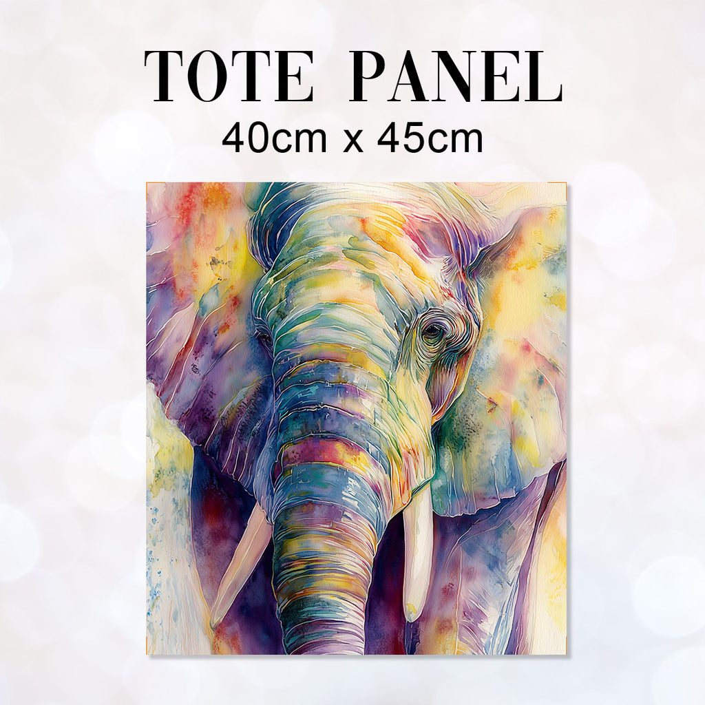 TOTE Fabric Bag Panel Watercolour Elephant TP-1184