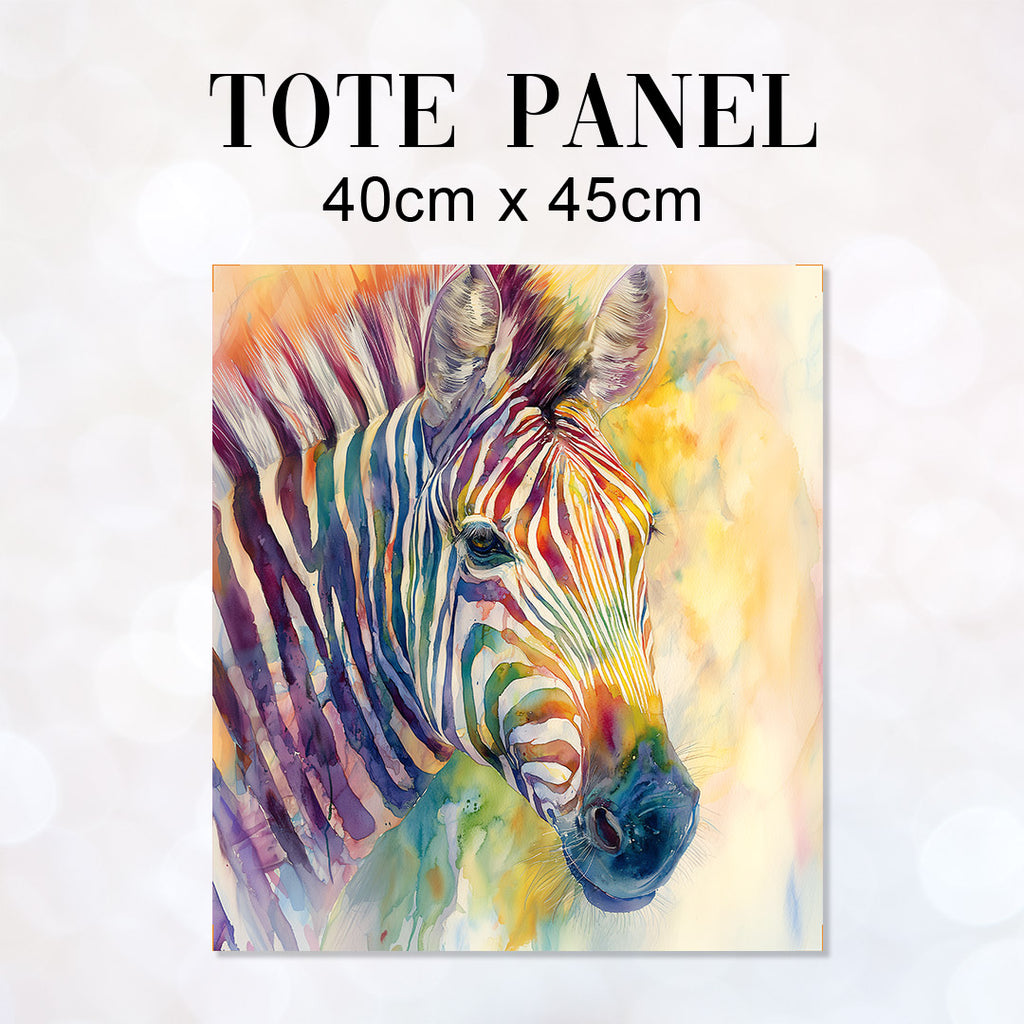 TOTE Fabric Bag Panel Watercolour Zebra TP-1185