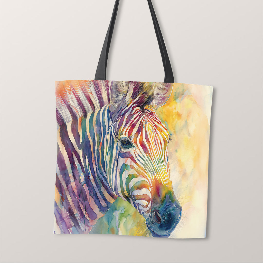 TOTE Fabric Bag Panel Watercolour Zebra TP-1185