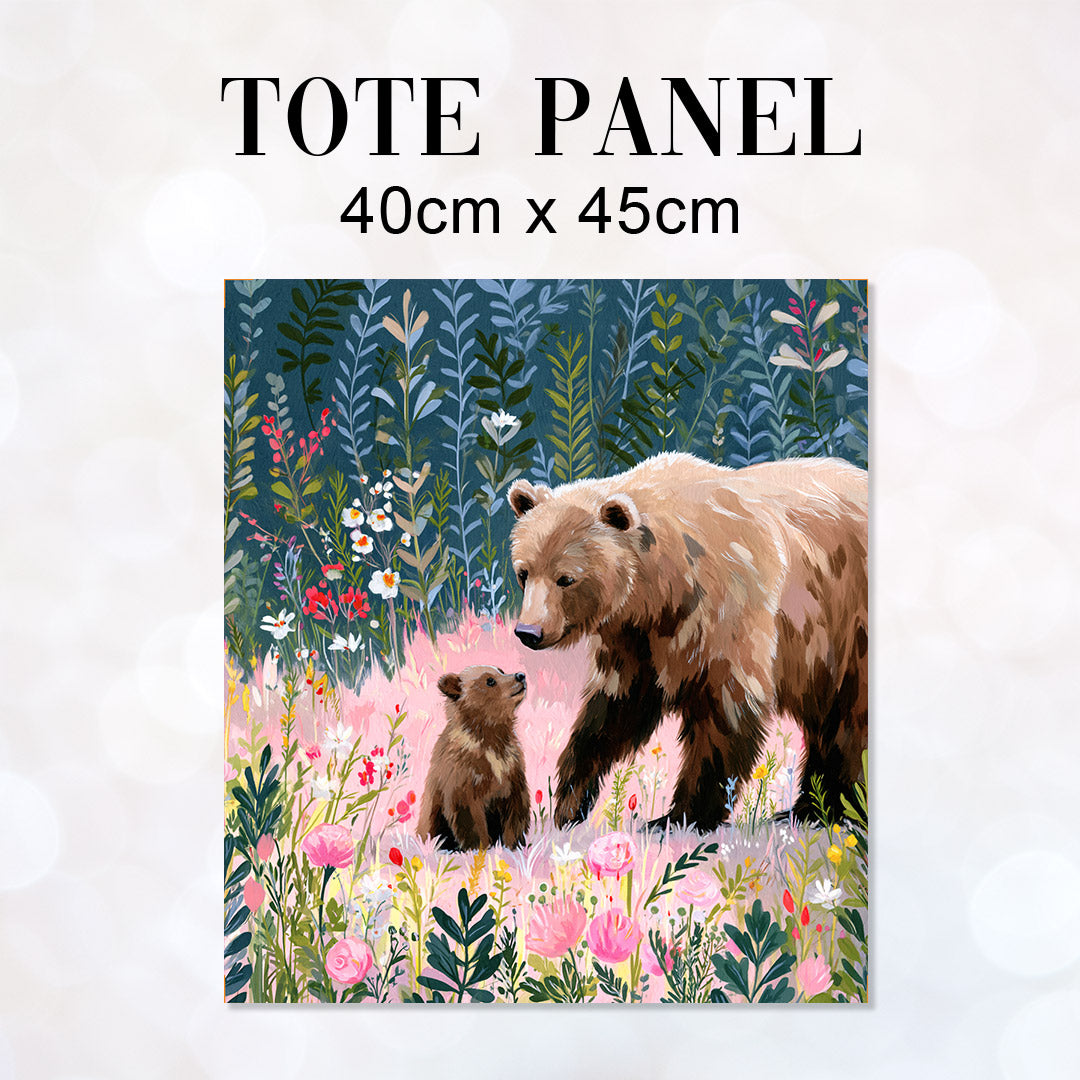 TOTE Fabric Bag Panel Mum and Baby Bear TP-1186