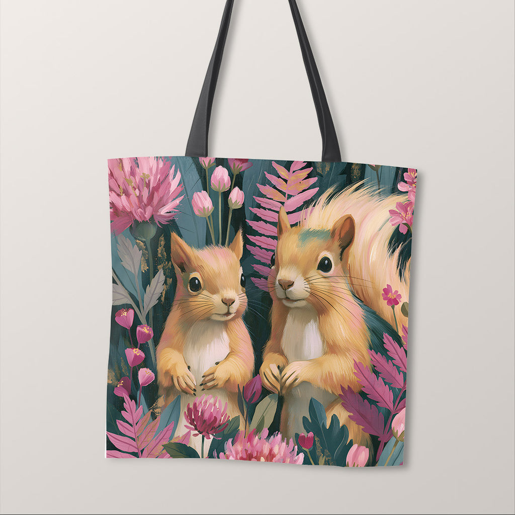 TOTE Fabric Bag Panel Mum and Baby Squirrel TP-1189