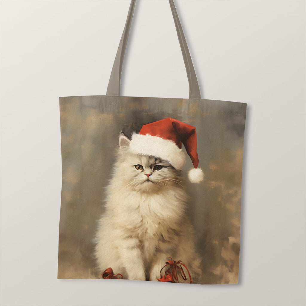 TOTE Santa Cat TP-119 Fabric Bag Panel