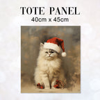 TOTE Santa Cat TP-119 Fabric Bag Panel