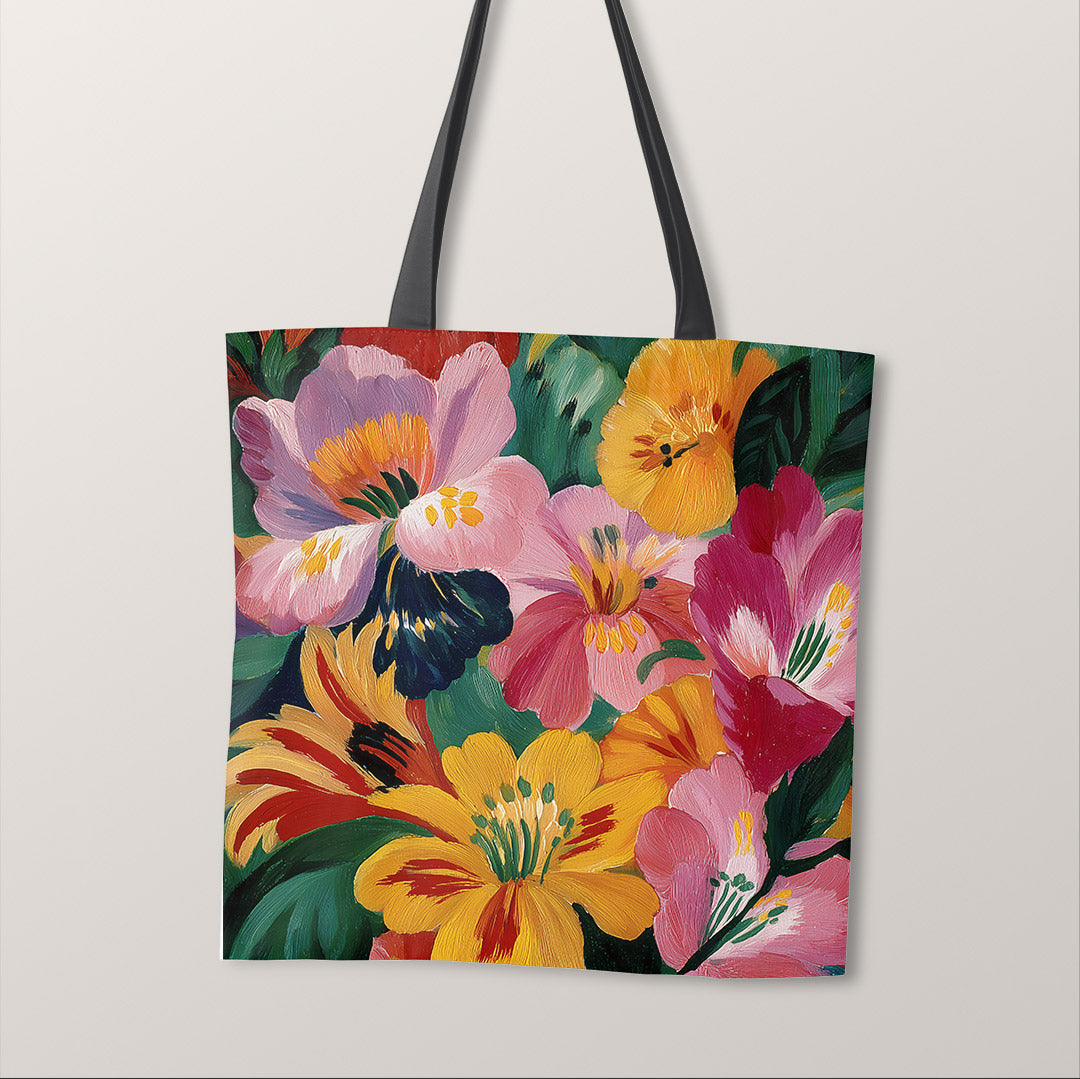 TOTE Fabric Bag Panel Painted Flowers TP-1190