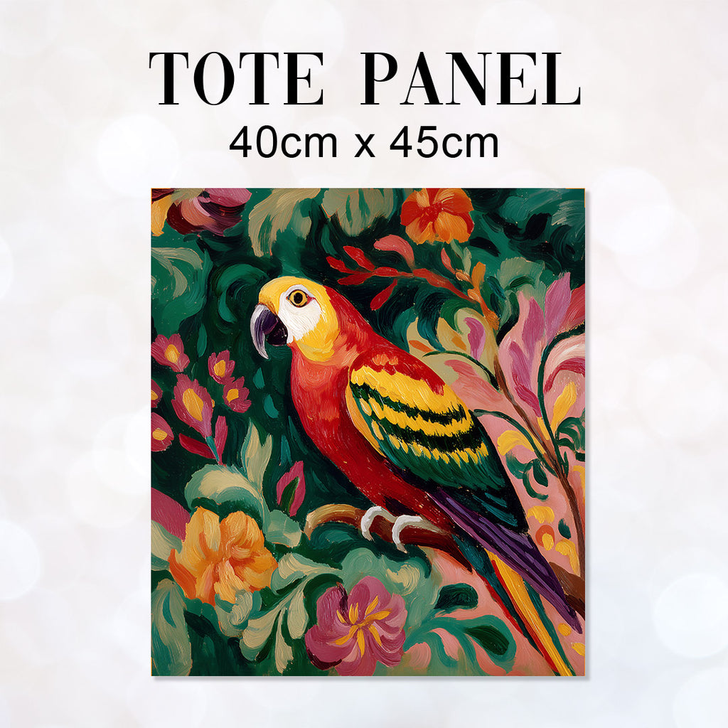 TOTE Fabric Bag Panel Painted Parrot 1 TP-1191