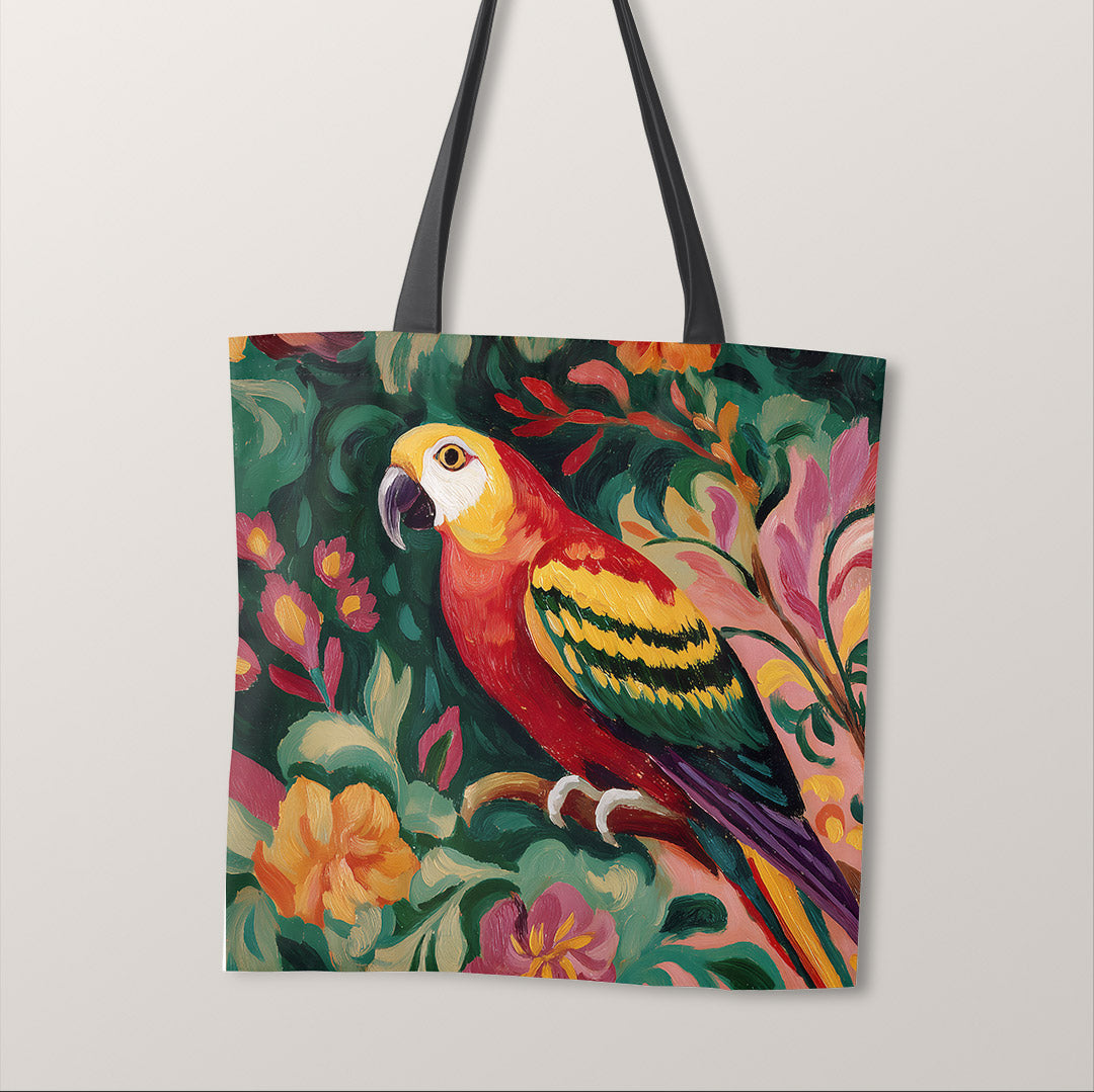 TOTE Fabric Bag Panel Painted Parrot 1 TP-1191