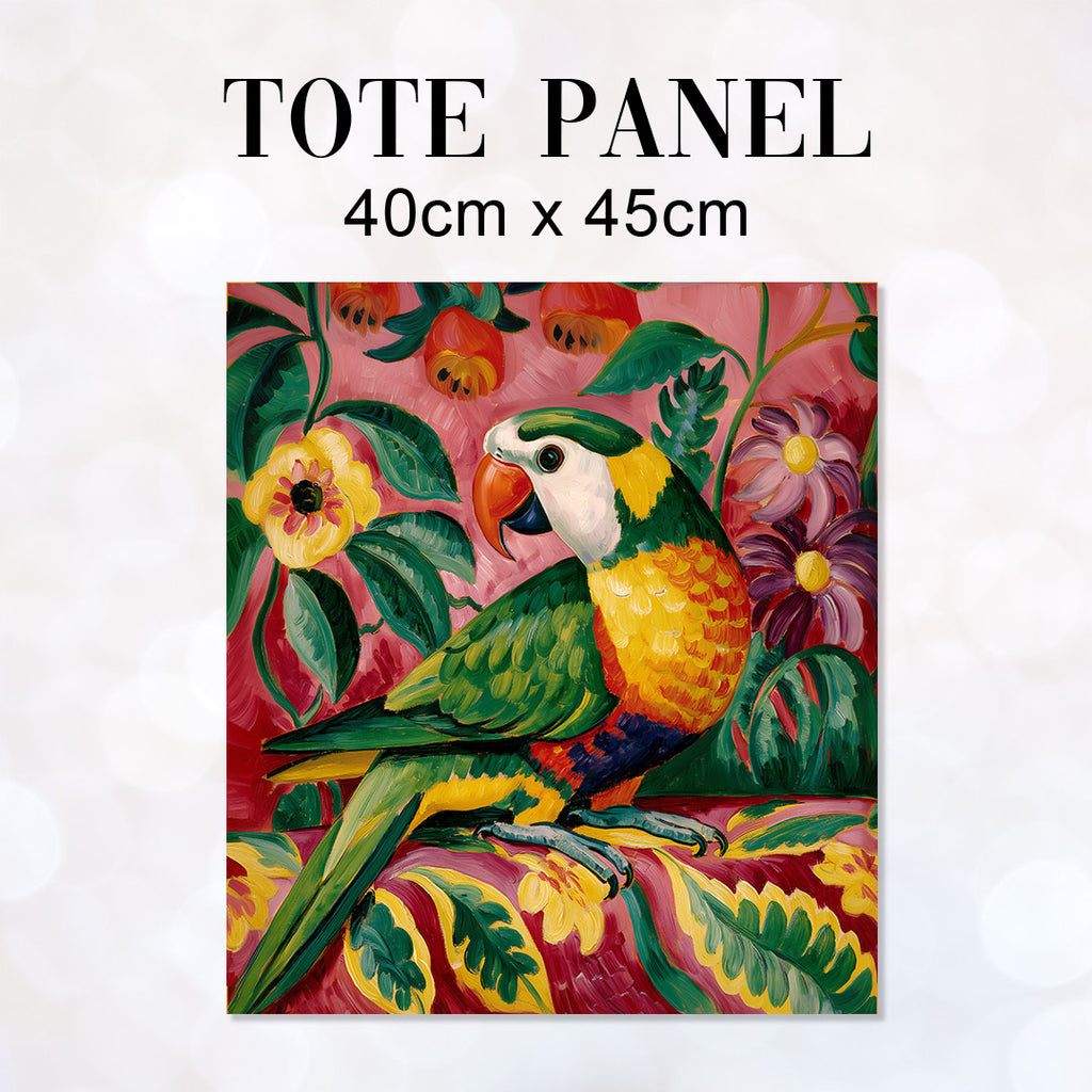 TOTE Fabric Bag Panel Painted Parrot 2 TP-1192