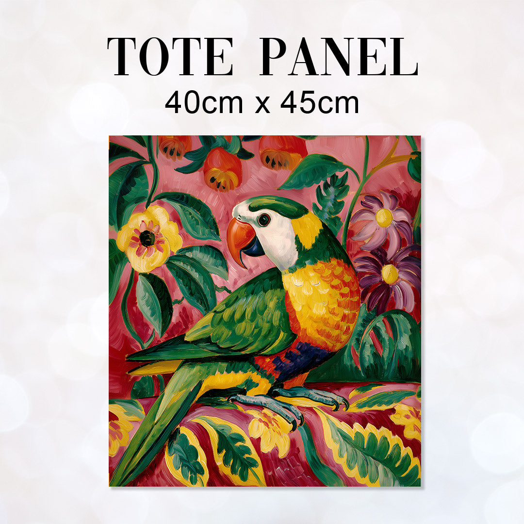 TOTE Fabric Bag Panel Painted Parrot 2 TP-1192