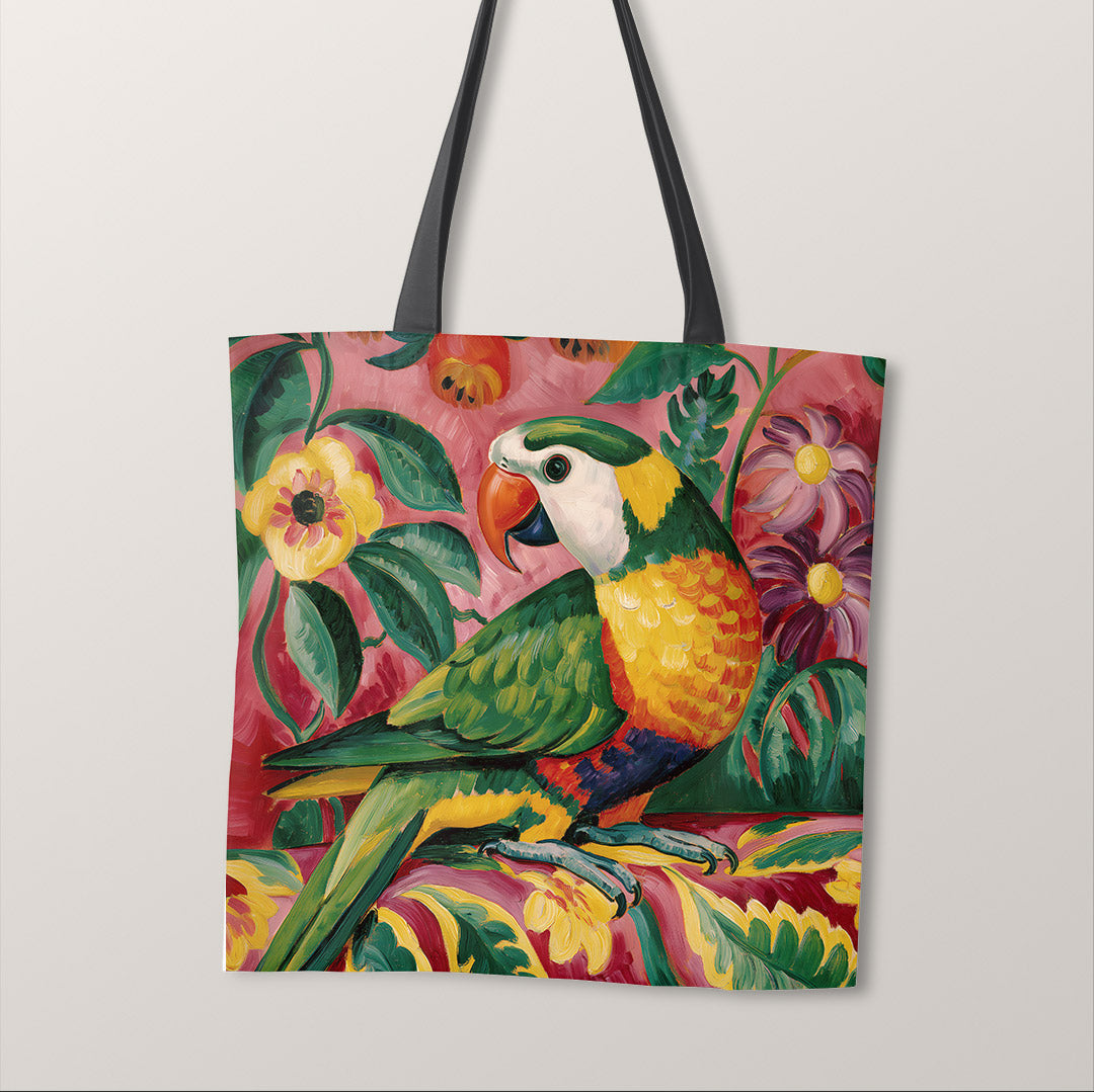 TOTE Fabric Bag Panel Painted Parrot 2 TP-1192