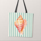 TOTE Fabric Bag Panel Mint Stripes Shell 2 TP-1194