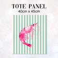 TOTE Fabric Bag Panel Mint Stripes Pink Shrimp TP-1196