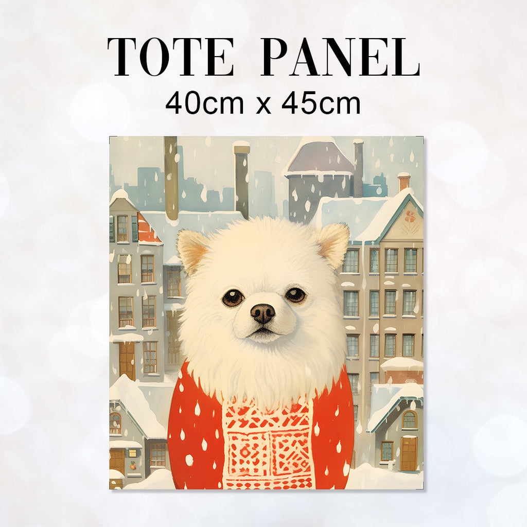 TOTE Christmas Jumper Dog TP-120 Fabric Bag Panel