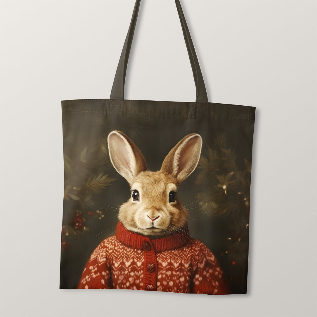 TOTE Christmas Jumper Bunny TP-121 Fabric Bag Panel