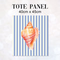 TOTE Fabric Bag Panel Blue Stripes Seashell 2 TP-1210