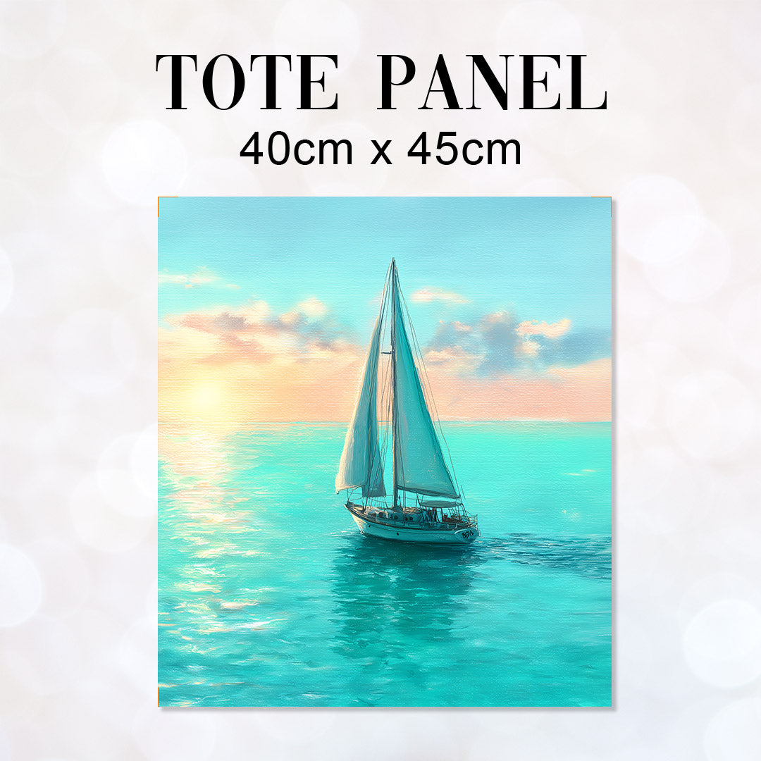 TOTE Fabric Bag Panel Sailing Boat TP-1216