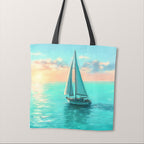 TOTE Fabric Bag Panel Sailing Boat TP-1216