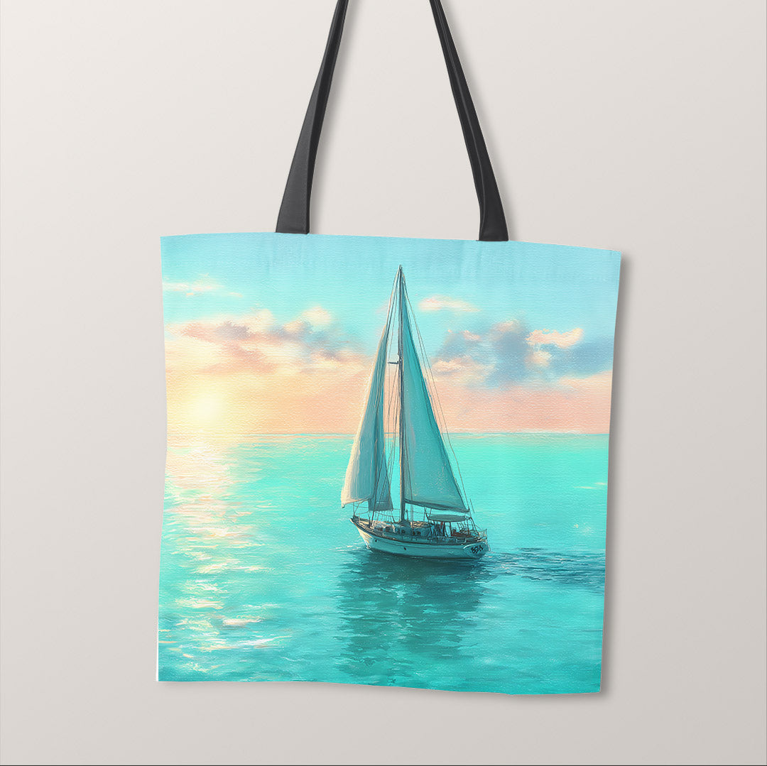 TOTE Fabric Bag Panel Sailing Boat TP-1216