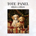 TOTE Adorable Christmas Pups TP-122 Fabric Bag Panel