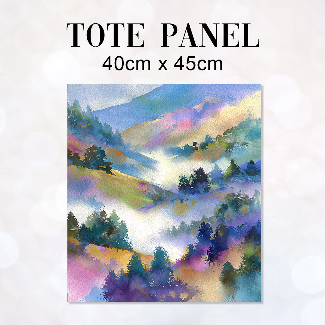 TOTE Fabric Bag Panel Tranquil Misty Hills 1 TP-1226