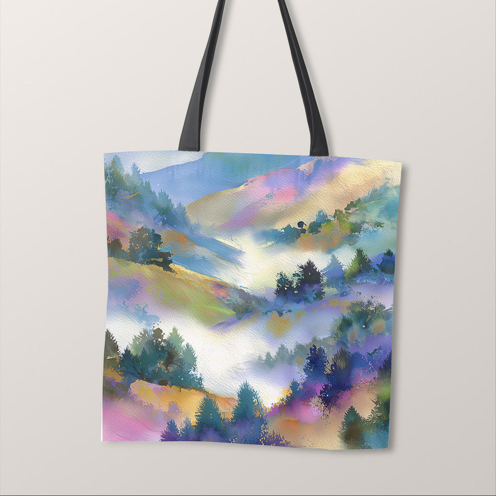 TOTE Fabric Bag Panel Tranquil Misty Hills 1 TP-1226
