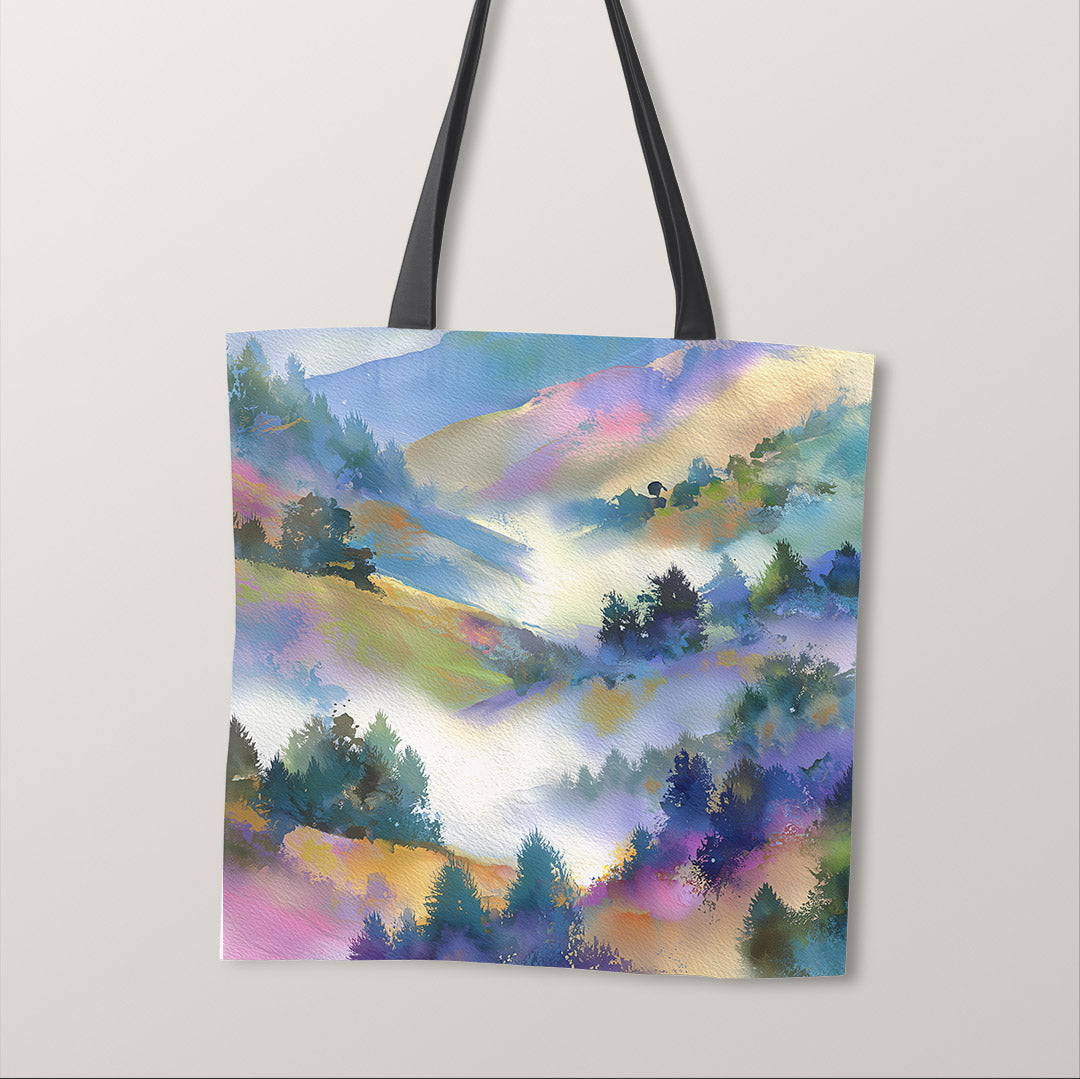 TOTE Fabric Bag Panel Tranquil Misty Hills 1 TP-1226