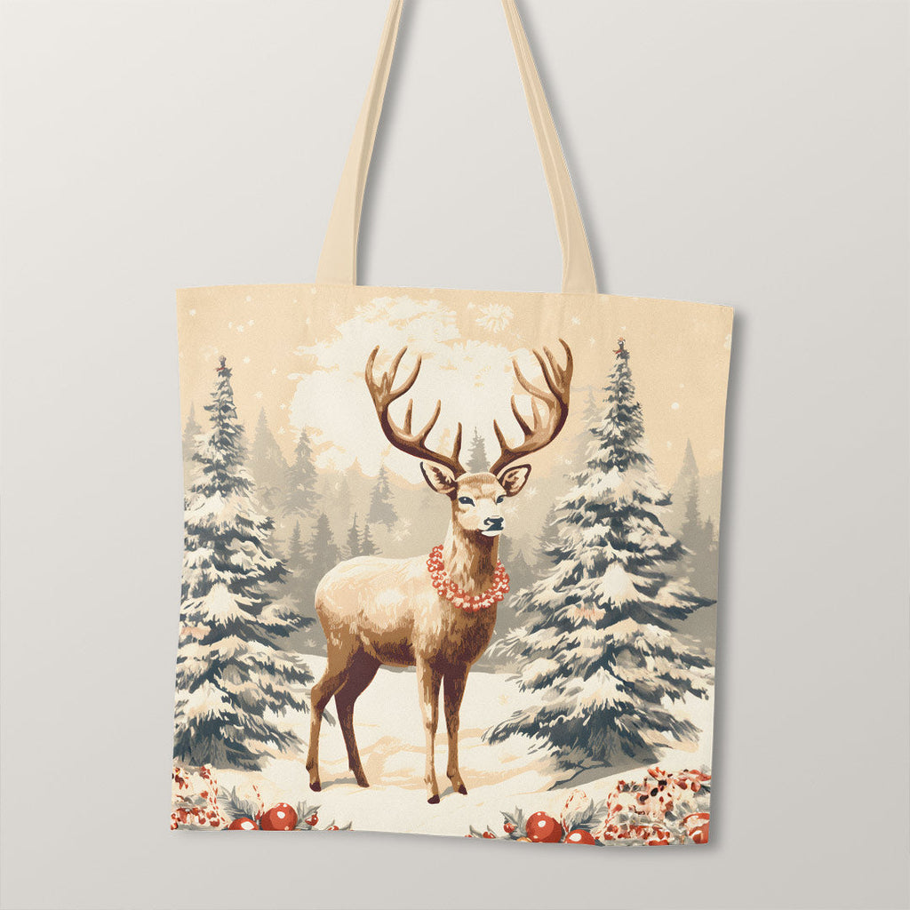 TOTE Winter Deer TP-123 Fabric Bag Panel
