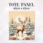 TOTE Winter Deer TP-123 Fabric Bag Panel