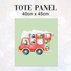 TOTE Christmas Bus Fabric Bag Panel TP-1238