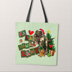 TOTE Christmas Dinosaur Mint Fabric Bag Panel TP-1239