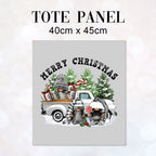 TOTE Christmas Gnomes Grey Fabric Bag Panel TP-1242