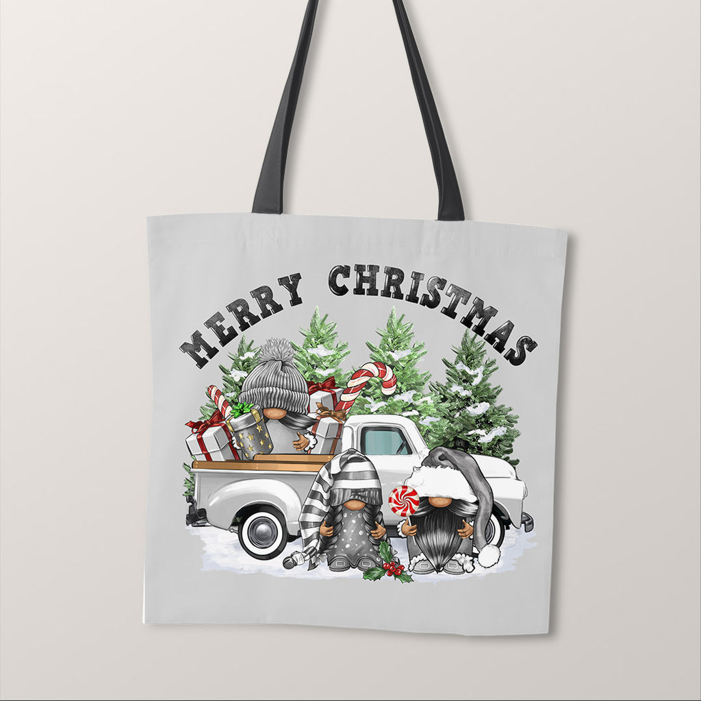TOTE Christmas Gnomes Grey Fabric Bag Panel TP-1242