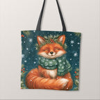 TOTE Winter Fox Fabric Bag Panel TP-1247