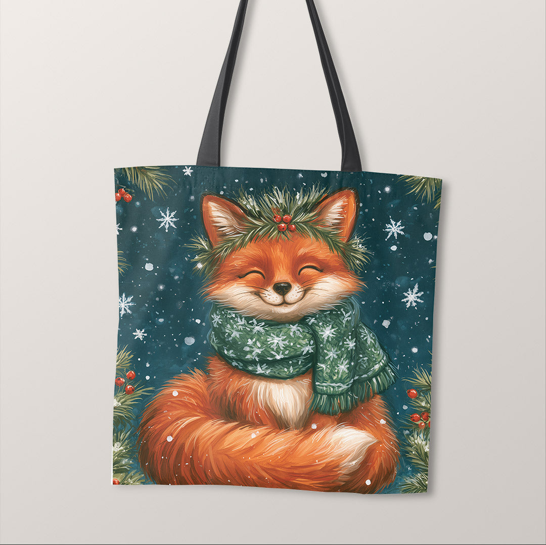 TOTE Winter Fox Fabric Bag Panel TP-1247