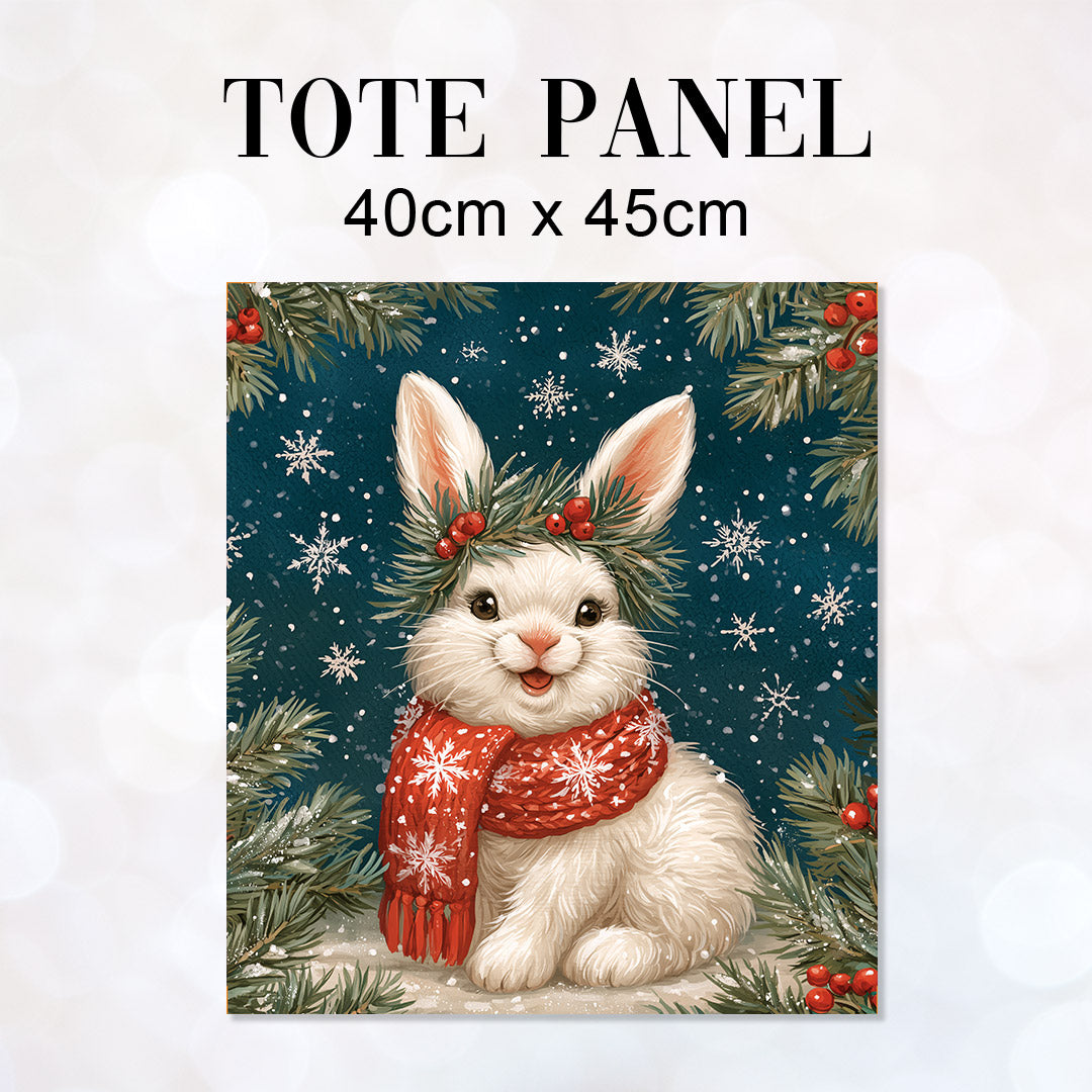TOTE Winter Bunny Fabric Bag Panel TP-1248