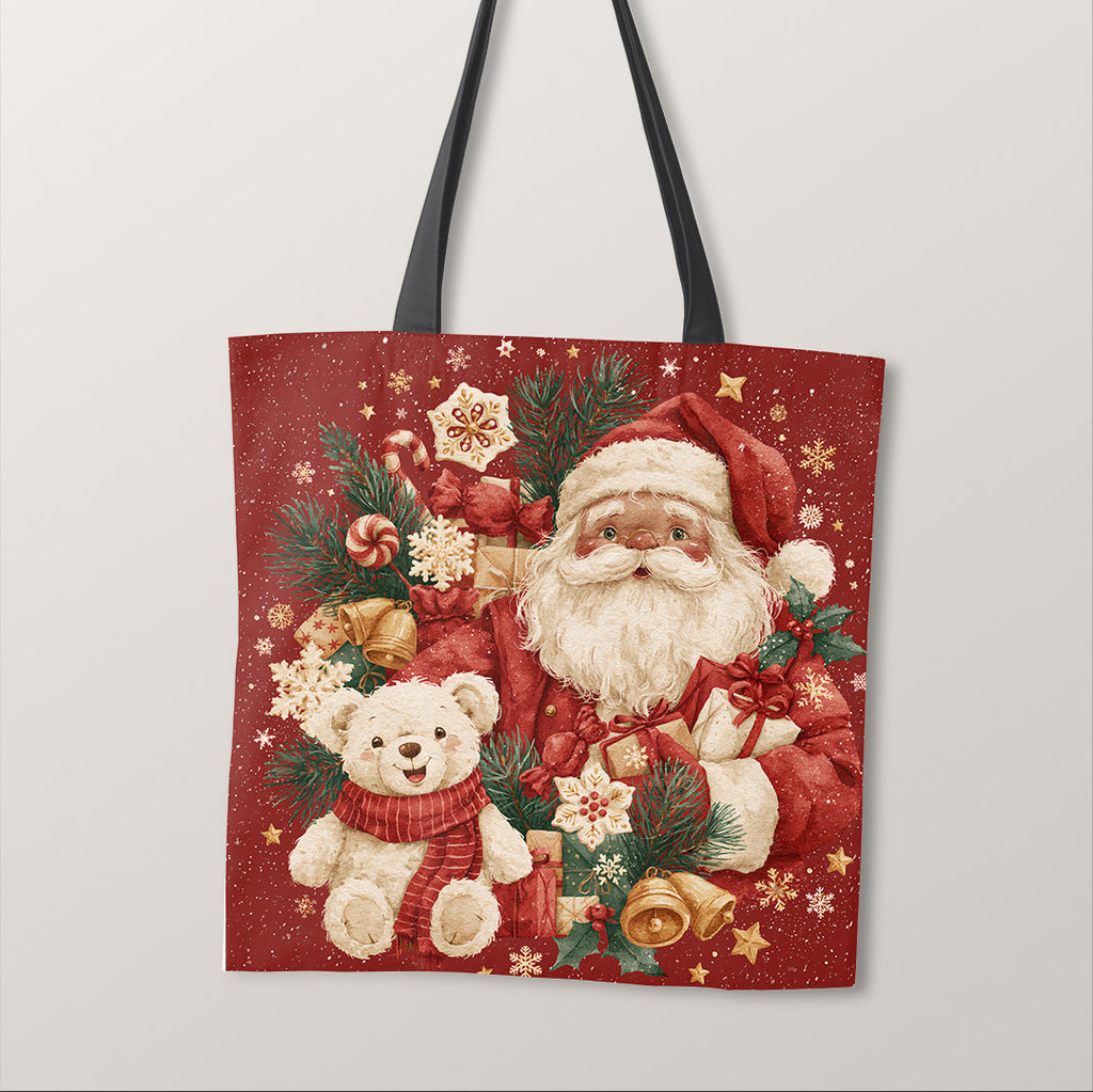 TOTE Santa and Teddy Fabric Bag Panel TP-1249