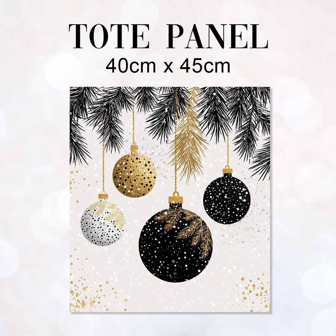 TOTE Elegant Baubles Fabric Bag Panel TP-1253
