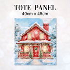 TOTE Winter Cottage Fabric Bag Panel TP-1254