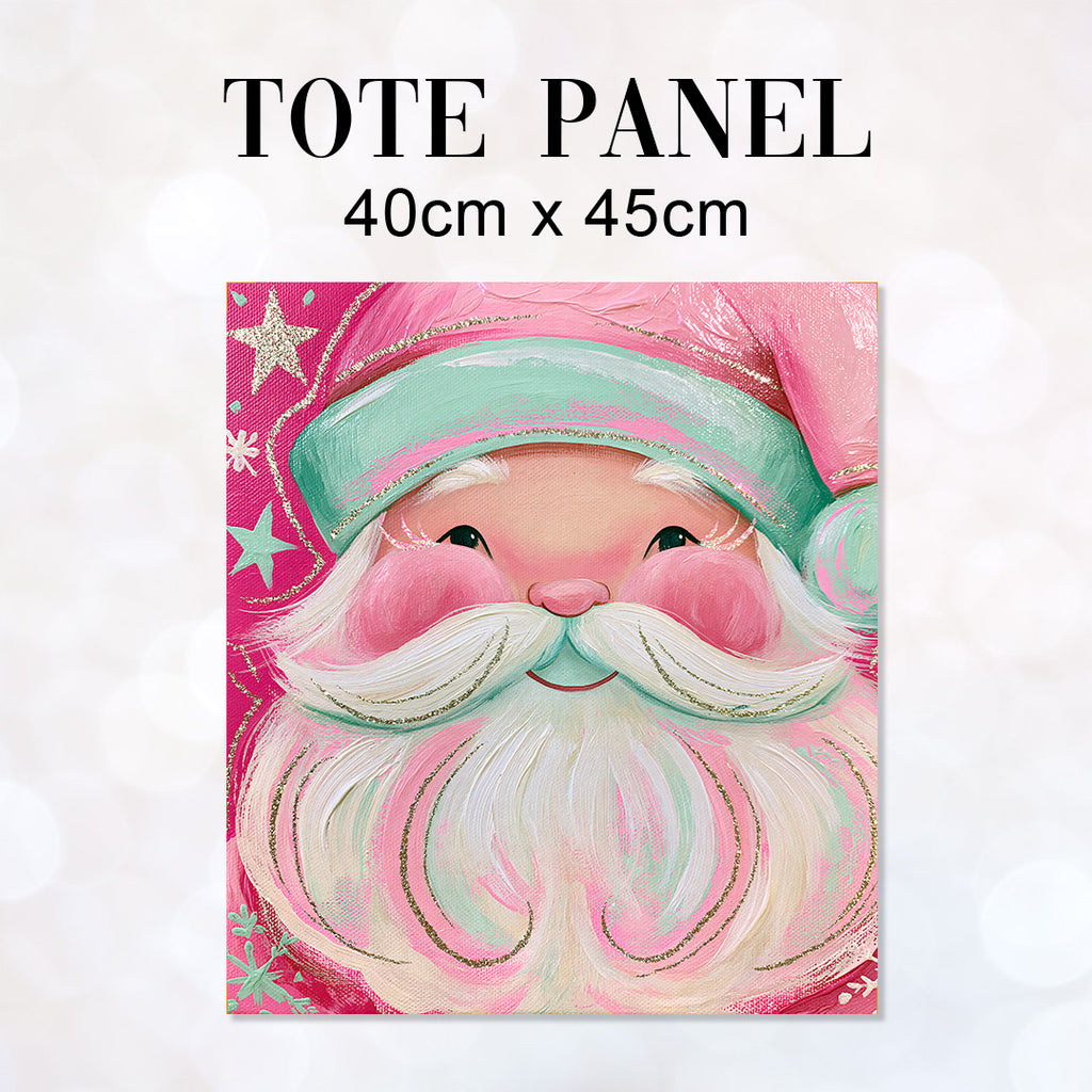 TOTE Pink Santa Fabric Bag Panel TP-1256