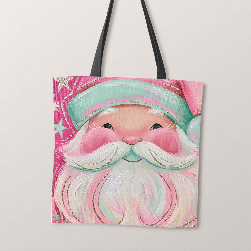 TOTE Pink Santa Fabric Bag Panel TP-1256