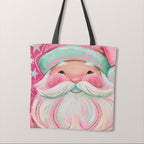 TOTE Pink Santa Fabric Bag Panel TP-1256