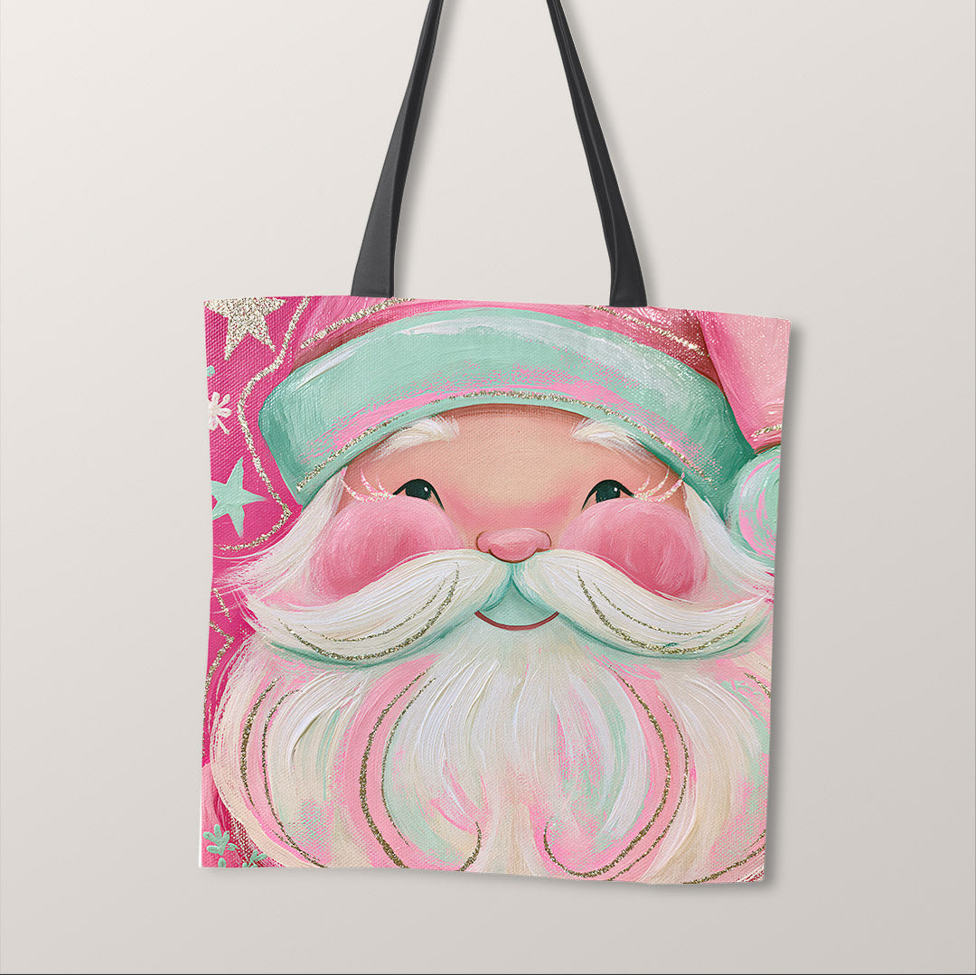 TOTE Pink Santa Fabric Bag Panel TP-1256