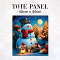 TOTE Snowman and Animals Fabric Bag Panel TP-1257