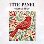 TOTE Folk Red Cardinal 2 Fabric Bag Panel TP-1258