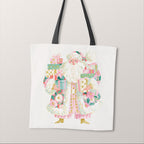 TOTE Pastel Santa with Presents Fabric Bag Panel TP-1268