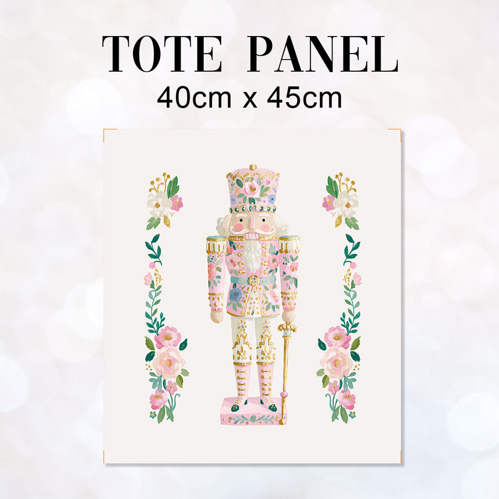 TOTE Pastel Floral Nutcracker Fabric Bag Panel TP-1269